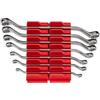 TEKTON Set di chiavi a scatola offset a 45 gradi con organizer modulare scanalato, 7 pezzi (6-19 mm) | WBE95201