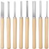 ACTINPANT Set Di 8 Scalpelli for Tornio for Legno, Utensili for Lame In Acciaio Al Carbonio, Include Punta A Lancia for Sgorbia Obliqua for Progetti Lavorazione Del