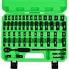 SWANLAKE GARDEN TOOLS SWANLAKE - Set di chiavi a bussola a percussione da 1/4, 56 pezzi, standard SAE (da 5/32 a 9/16) e metrica (4-15 mm), 6 punti, Cr-V, impugnatura a cricchetto da 1/4, barra di estensione, giunto