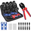 BougeRV FQQF BougeRV Solar Crimper Tool Kit for Solar Panel Cable Wire with 1PCS Solar Crimper And 6Pairs Solar connectors And 1Pair Solar Connector Spanner Wrench, Solar Installation Assembly Tools