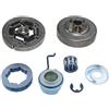 LIWaaGe Kit tamburo frizione con pignone a da 3/8 di pollice for motoseghe MS340 MS360 034 036, inclusi ingranaggio a vite senza fine, rondelle e cuscinetti a rulli ad aghi, con parti sostituibili.
