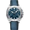 Poedagar Orologio da uomo alla moda, impermeabile, luminoso, con data, per affari e casual, in nylon e pelle, al quarzo, Blu argentato, striscia