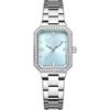 Generic SYJYM - Orologio da polso da donna, semplice, rettangolare, con strass scintillanti, stile casual, al quarzo, luminoso