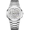DAXIAOYU Orologi da polso meccanici automatici impermeabili luminosi alla moda design cavo uomini orologio quadrante quadrato, Argento-Bianco, Lusso