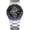 BERING 32339-702 Orologio da polso al quarzo da uomo, cassa in acciaio inox color argento da 39 mm, quadrante nero, cinturino in acciaio inox, 5 ATM