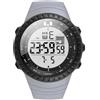 KXAITO Orologi da uomo Sport Outdoor Impermeabile Militare Orologio Data Multi Funzione Tattiche LED Face Alarm Cronometro per gli Uomini 6256, Quadrante bianco cinturino grigio, Large, Militare