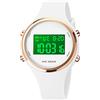 Forrader Orologio digitale da donna, alla moda, sportivo, impermeabile, con cinturino in silicone, cronometro, sveglia, calendario, LED, multifunzione, orologio da polso da donna