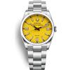 DONOVAL Orologio Automatico Uomo 41 mm in Acciaio Inossidabile con Quadrante Giallo e Chiusura Deployante - Subacqueo 30m - con Scatola Premium e Garanzia - Automatic Perpetual
