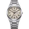 Citizen Vagary by Orologio Uomo Automatico G.Matic 101 IX3-611-11 | Cassa in Acciaio 38mm | Quadrante Avorio (Ivory) a Righe con Day-Date | Meccanica a Vista | Subacqueo 10 ATM