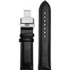 ROUREOX Cinturino di Ricambio Orologio Chiusura ad Ardiglione Acciaio Inox Bracciale Orologio Pelle per Citizen Eco-Drive Skyhawk Blue Angels Gen 2 Gen 3-Nero + Argento B 23mm