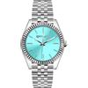 FREDDY Orologio da Polso Donna Joy, Joy Orologio da Donna Cinturino in Acciaio, Cassa Tonda 30 mm - Silver e Azzurro