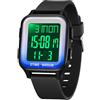 Forrader Orologio digitale quadrato, orologio militare da uomo, impermeabile fino a 5 atm, orologio sportivo per attività all'aria aperta, con luce/sveglia/data/doppio orario/conto alla rovescia,