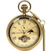 VIGOROSO Orologio da tasca vintage in rame da uomo - Secondi 24 ore - Sub-Quadranti in una scatola