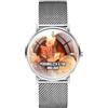 EREMITI JEWELS Orologio da polso Unisex personalizzato con quadrante in rilievo effetto 3D - M STEEL WATCH - personalizzabile con foto immagine logo brand testo idea regalo (Acciaio)