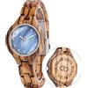LMWOOD Orologio da polso da donna in legno con incisione personalizzata in legno, orologio casual con quadrante in madreperla, Zebra01, Bracciale