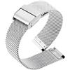 ROUHO Acciaio Inossidabile Cinturino Intrecciato Chiusura a Doppia Pressione Metallo Bracciale a Maglia per Daniel Wellington DW