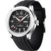 Forrader Orologio da polso da uomo, elegante, in silicone, impermeabile, sportivo, casual, analogico, al quarzo, con data luminosa, Nero