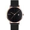 TONSHEN Uomo Fashion Orologio Analogico Quarzo Stile Semplice Acciaio Inossidabile Data Orologi da Polso (Oro)