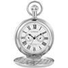 Dentily, Orologio da tasca vintage in rame con design del treno di Londra, orologio meccanico a carica manuale da uomo, Argento 3., Vintage
