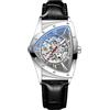 DAXIAOYU Orologio meccanico automatico da uomo con scheletro a triangolo irregolare di moda unico orologio da polso in acciaio inossidabile di lusso impermeabile luminoso business orologio, Nero
