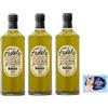 Felce Azzurra 3x Basso Fedele Olio Extra Vergine di Oliva Non Filtrato,Bottiglie di Vetro da 1Lt + 1 Confezione di Talco Felce Azzurra in omaggio, Busta da 100g