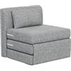 EasyComfort Poltrona Letto Pieghevole da Terra a 3 Sezioni Salvaspazio in Tessuto, 80x75x74 cm, Grigio