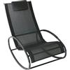 Easycomfort Sdraio da Giardino Zero Gravity, Sedia a Dondolo con Cuscino e Tessuto Traspirante, 105x62x88cm, Nera