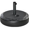 Easycomfort Base per Ombrellone Rotonda Ø55cm in Plastica da 30kg per Pali da Ø38-48mm, Nero