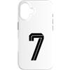 Retro Sports Team Football Group Costume Custodia per iPhone 16# 7 Bianco Vintage Numero 7 Sport Fan Soccer Style
