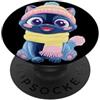 Bookworm Teacher Theme Library Reader Gr Baby Lamb Libro Aperto Lettura Amante Animali Grafica Pecora Rotonda PopSockets PopGrip Adesivo