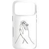 one line art one line drawing line penci Custodia per iPhone 17 Pro Mani di disegno a una linea: tocco nel contorno