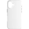 Classic Trends Pastel Cute Colors Custodia per iPhone 16 Righe Bianco e Grigio chiaro Linee Verticali