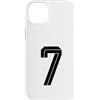 Retro Sports Team Football Group Costume Custodia per iPhone 14 Plus # 7 Bianco Vintage Numero 7 Sport Fan Soccer Style