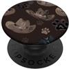 Cosmic Cowgirls Space Fab Howdy Cappello da cowboy cane gatto donna marrone scuro mucca ragazza zampe PopSockets PopGrip Adesivo