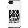 Reading Cat Mom Book Lover Library Custodia per iPhone SE (2020) / 7/8 Book Mom Cat Lover Girare le pagine con il mio gatto