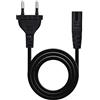NanoCable 10.22.0402 - Cavo di alimentazione per caricabatterie portatile sotto forma di 8, CEE 7/16 / M-C7 / H, 100% rame AWG18, nero, 1,5mts