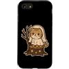 ghost cat stump stars cute Halloween pum Custodia per iPhone SE (2020) / 7/8 Gatto fantasma su moncone con stelle