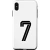 Retro Sports Team Football Group Costume Custodia per iPhone XS Max # 7 Bianco Vintage Numero 7 Sport Fan Soccer Style