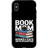 Book Loving Cat Mom Reading Custodia per iPhone X/XS Libro Mamma Amante Gatti Libri Senza Interruzioni