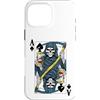 Fun Gift Designs Custodia per iPhone 16 Pro Max Carte da gioco con scheletro della morte del mietitore e asso di picche