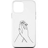one line art one line drawing line penci Custodia per iPhone 12 mini Mani di disegno a una linea: tocco nel contorno