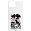 Dog Lover Gamer Introvert Retro Sunset Custodia per iPhone 15 Plus Gioco introverso Gioco E Cammino Il Mio Cane