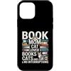 Book Loving Cat Mom Reading Custodia per iPhone 12 mini Libro Mamma Amante Gatti Libri Senza Interruzioni
