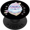 Whimsical Pastel Jolly Character Graphic Babbo Natale ritratto invernale festivo grafico occhiali blu PopSockets PopGrip Adesivo