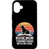 Dog Lover Reading Bookworm Puppy Lovers Custodia per iPhone 16 Plus Prenota Dog Lover che gira le pagine con il mio cane