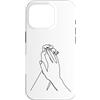 one line art one line drawing line penci Custodia per iPhone 16 Pro Mani di disegno a una linea: tocco nel contorno