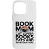 Book Loving Cat Mom Reading Custodia per iPhone 14 Pro Max Libro Mamma Amante Gatti Libri Senza Interruzioni