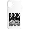 Reading Cat Mom Book Lover Library Custodia per iPhone 16 Plus Book Mom Cat Lover Girare le pagine con il mio gatto