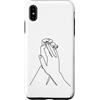 one line art one line drawing line penci Custodia per iPhone XS Max Mani di disegno a una linea: tocco nel contorno
