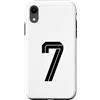 Retro Sports Team Football Group Costume Custodia per iPhone XR # 7 Bianco Vintage Numero 7 Sport Fan Soccer Style